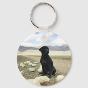Svart Labrador för anpassade Retriever Nyckelring