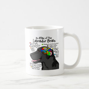 Svart Labrador hjärnkartbok Kaffemugg