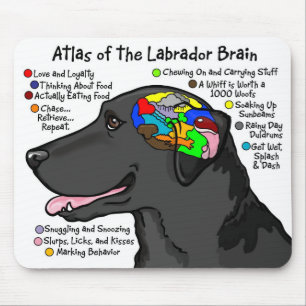 Svart Labrador hjärnkartbok Musmatta