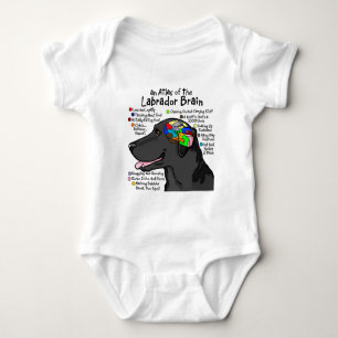 Svart Labrador hjärnkartbok T-shirt