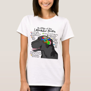Svart Labrador hjärnkartbok T-shirt