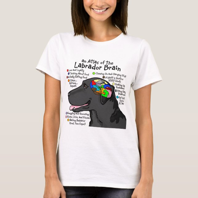 Svart Labrador hjärnkartbok T-shirt (Framsida)