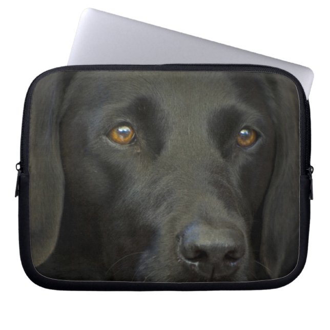 Svart Labrador hund Laptop Fodral (Framsidan)