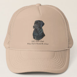 svart labrador hund porträtt art med roligt slogan truckerkeps