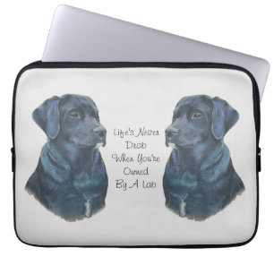 Svart labrador hund, porträtt bild laptop fodral