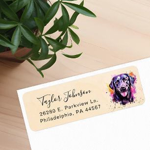 Svart Labrador Hund Returadressetikett Returadress Etikett