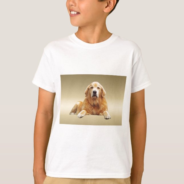 Svart Labrador Hund Vattenfärg Konst Målning T-shirt (Framsida)