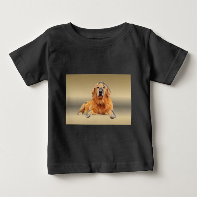 Svart Labrador Hund Vattenfärg Konst Målning Tee (Framsida)