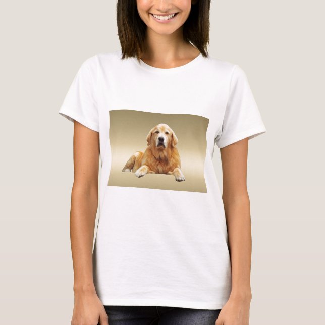 Svart Labrador Hund Vattenfärg Konst Målning Tee Shirt (Framsida)