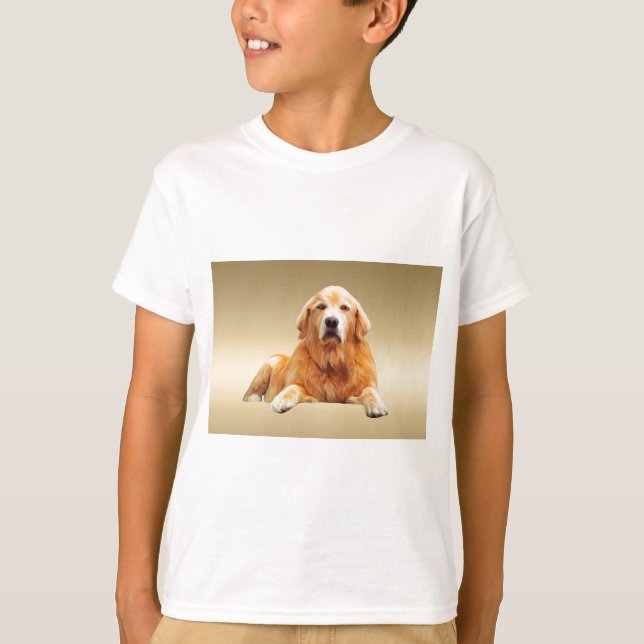 Svart Labrador Hund Vattenfärg Konst Målning Tee Shirt (Framsida)