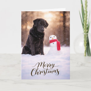 Svart Labrador Jul Tomte Kort