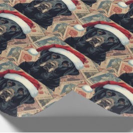 Svart labrador julklappspapper presentpapper