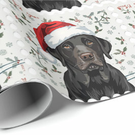 Svart labrador julklappspapper presentpapper