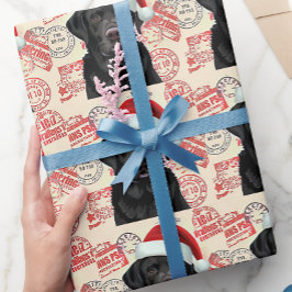 Svart labrador julklappspapper presentpapper