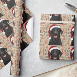 Svart labrador julklappspapper presentpapper