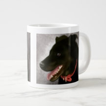 Svart labrador Jumbo Coffee Mugg