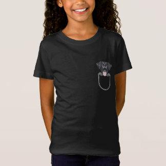 Svart labrador, lab i brösten t shirt