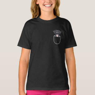 Svart labrador, lab i brösten t shirt