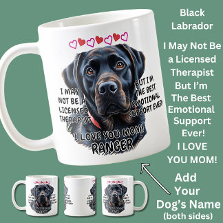 Svart labrador, lägg till Hund Namn, Ändra text Kaffemugg