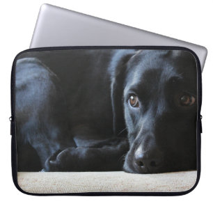 Svart Labrador Laptop Sleeve