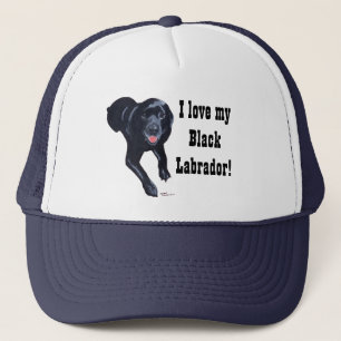 Svart Labrador le Truckerkeps