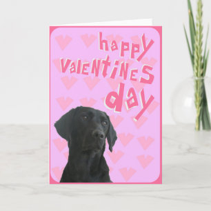 Svart Labrador lyckligt valentin kort för hälsning