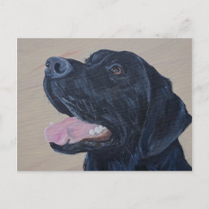 Svart Labrador-målning Vykort