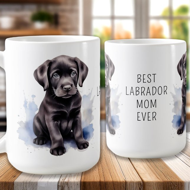 Svart LABRADOR MAMMA Hund älskare Cute Puppy Kaffemugg (Skapare uppladdad)