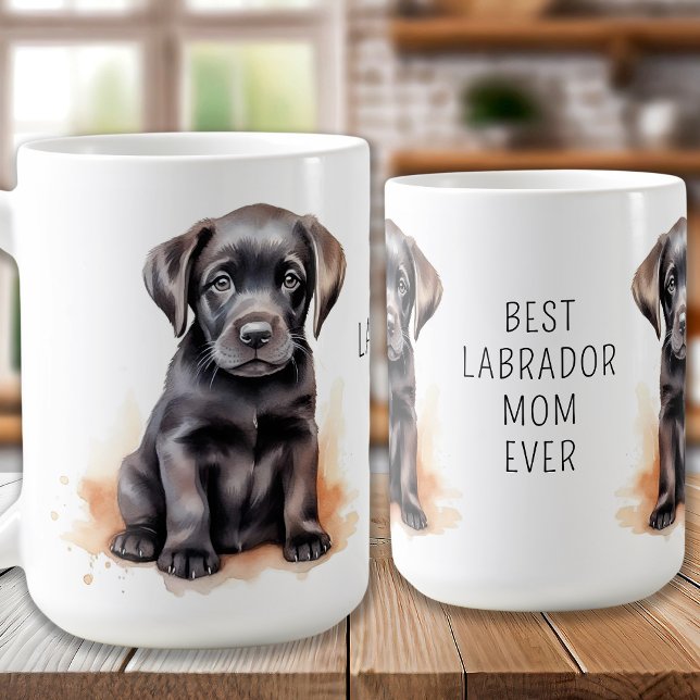 Svart LABRADOR MAMMA Hund älskare Cute Puppy Kaffemugg (Skapare uppladdad)