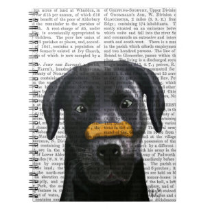 Svart Labrador Med Ben På Näsan Anteckningsbok