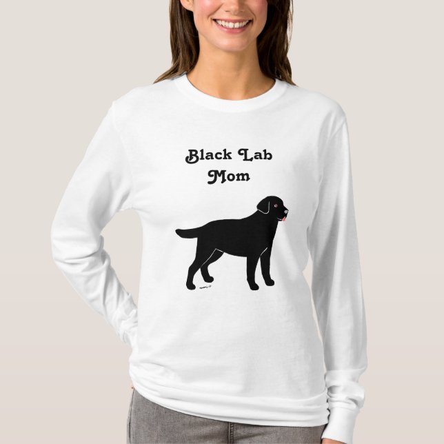 Svart Labrador med lite en tunga Tröja (Framsida)