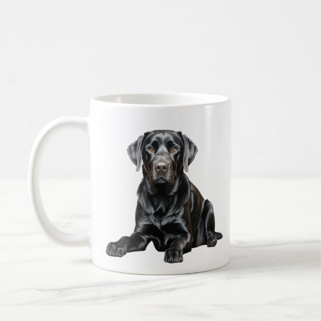 Svart Labrador-mugg Kaffemugg (Vänster)