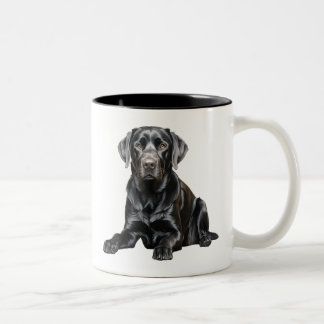 Svart Labrador-mugg Två-Tonad Mugg
