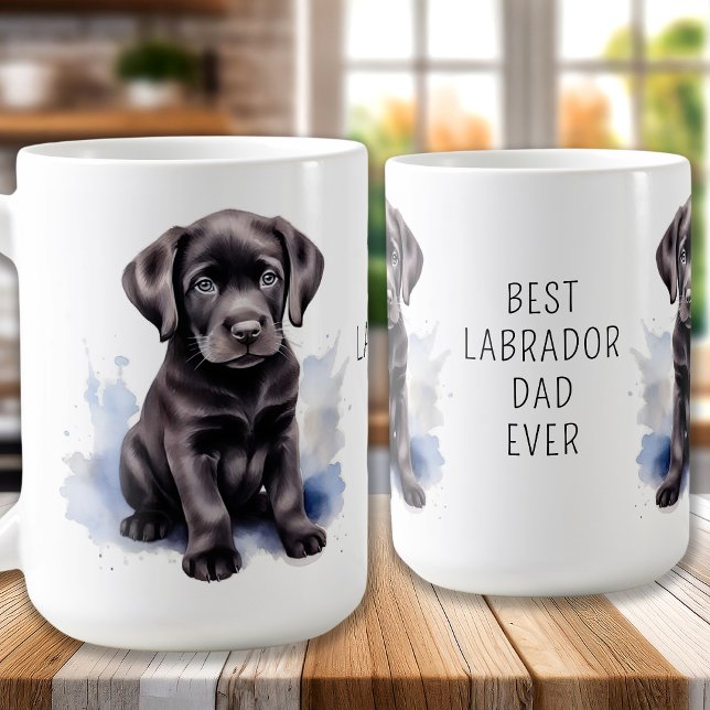 Svart LABRADOR PAPPA Hund älskare Cute Puppy Kaffemugg (Skapare uppladdad)