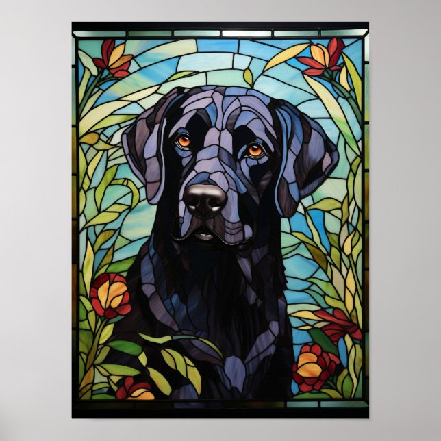 Svart Labrador Poster (Framsidan)