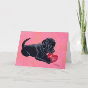 Svart Labrador Puppy - tackkort