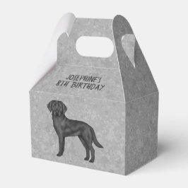 Svart Labrador Retriever Anpassad Barnkalas Grå Presentaskar