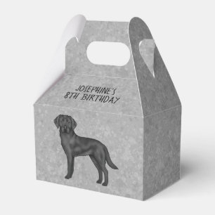 Svart Labrador Retriever Anpassad Barnkalas Grå Presentaskar
