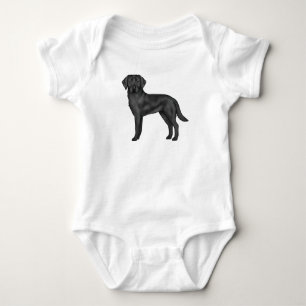 Svart Labrador Retriever Bedårande Tecknad Hund Ko T Shirt