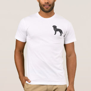 Svart Labrador Retriever Bedårande Tecknad Hund Ko T Shirt