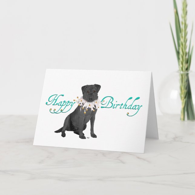 Svart Labrador Retriever Födelsedag Kort (Framsida)