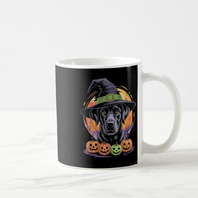 Svart Labrador Retriever Halloween För Män Kvinnor Kaffemugg (Höger)