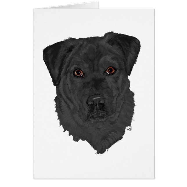 Svart Labrador Retriever Hälsningskort (Framsidan)
