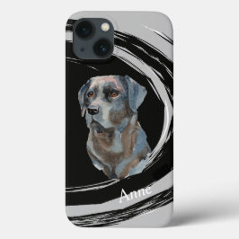 Svart Labrador Retriever Hund Abstrakt Virvel