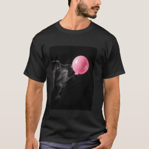 Svart Labrador Retriever Hund som Blåser Bubbelgum T Shirt