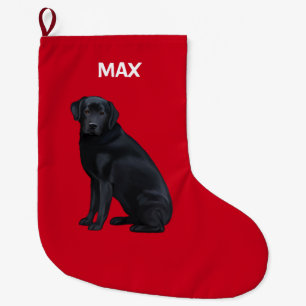 Svart Labrador Retriever i porträtt Stor Julstrumpa