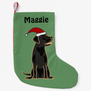 Svart Labrador Retriever i Santa hattjul Liten Julstrumpa