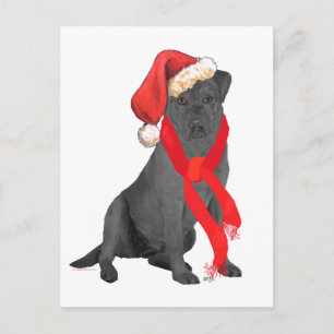 Svart Labrador Retriever Jul Helg Vykort