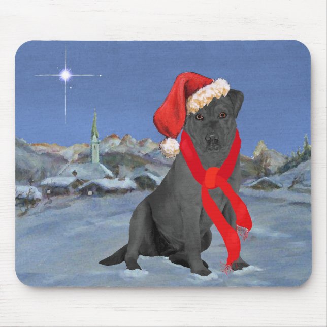 Svart Labrador Retriever Jul Musmatta (Framsidan)