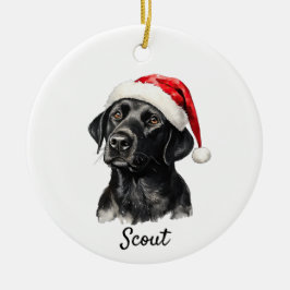 Svart Labrador Retriever Julgransprydnad Keramik